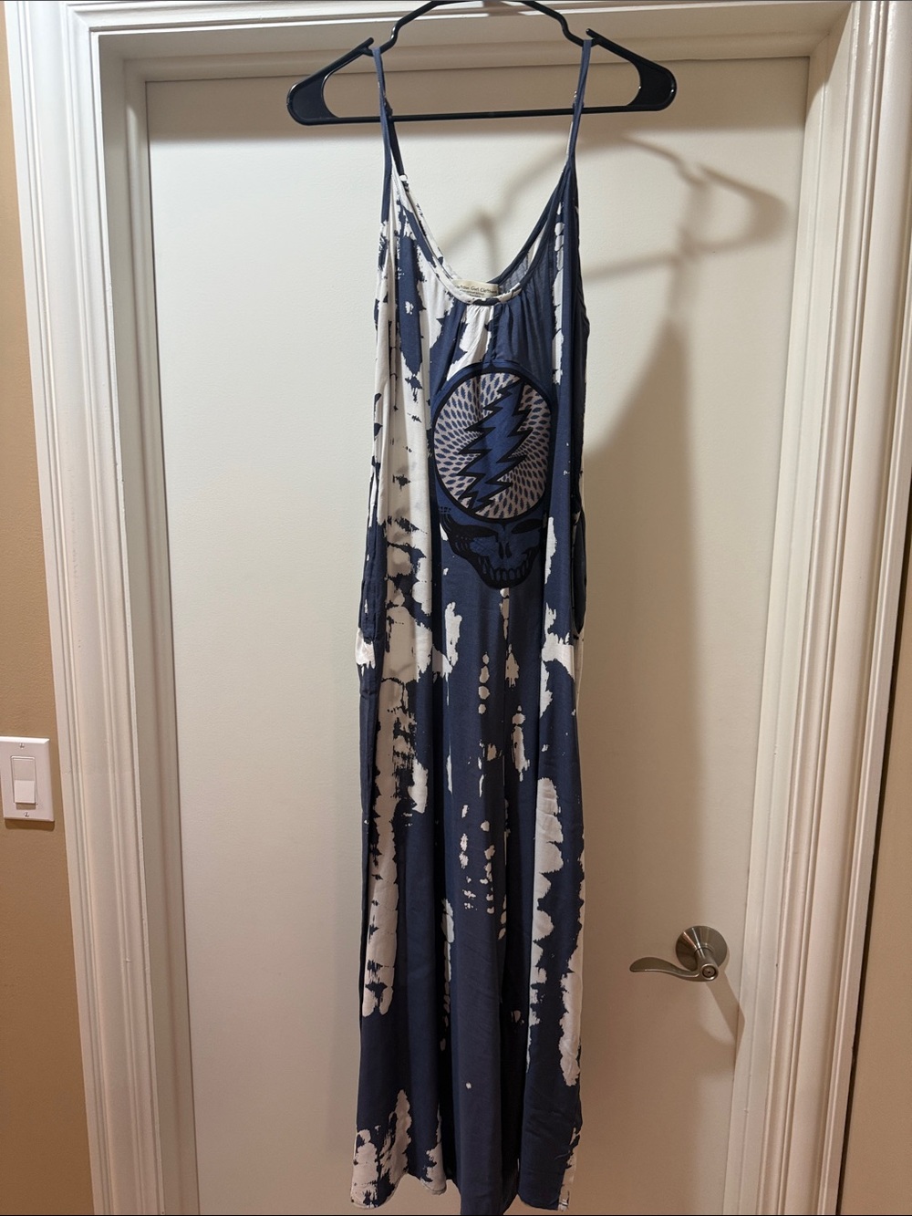 Grateful Dead Tie-Dye Wide Leg Jumpsuit - Navy & White